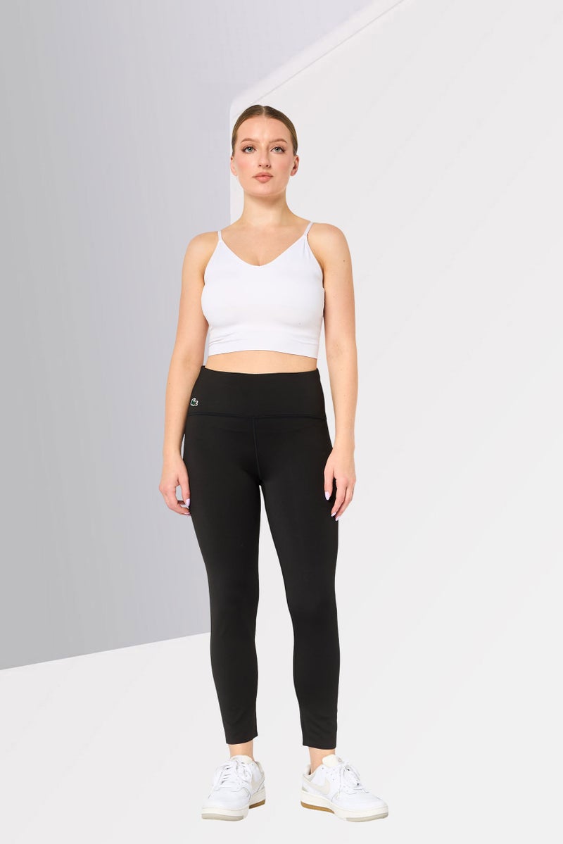 LACOSTE Women Tight Fit Outdoor Leggings, Black - Image 4