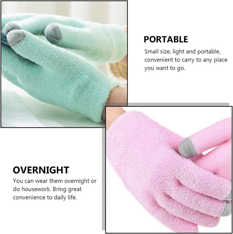 2 Pairs Moisturizing Gel Touchscreen Gloves for Dry Cracked Hands Spa Skin Care Gloves Hand Beauty Supply - Image 3