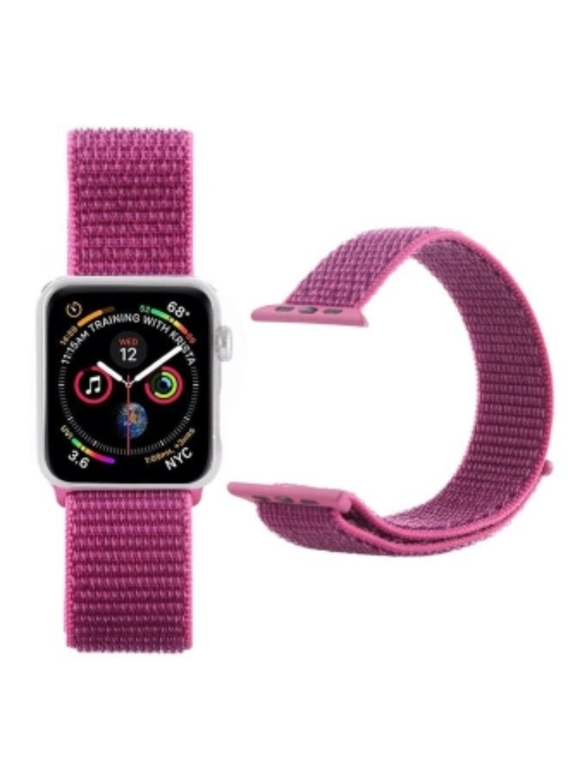 Replacement Strap Simple Fashion Nylon Watch Band for Apple Watch Ultra with Magic Stick Red Purple