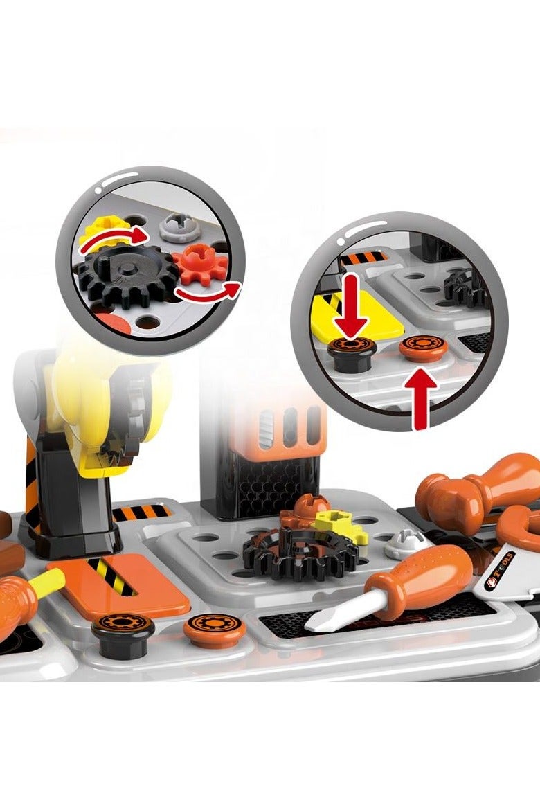 Deluxe 2-in-1 Kids Tool Set with Suitcase Trolley – Pretend Play Construction Tools Kit for Boys & Girls – Portable Toy Workshop for Ages 3+ - Image 2