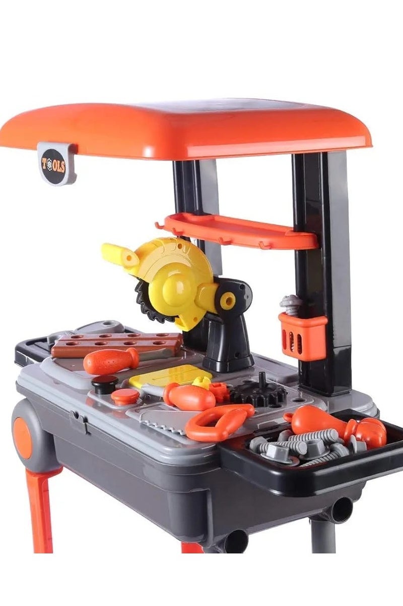 Deluxe 2-in-1 Kids Tool Set with Suitcase Trolley – Pretend Play Construction Tools Kit for Boys & Girls – Portable Toy Workshop for Ages 3+ - Image 5