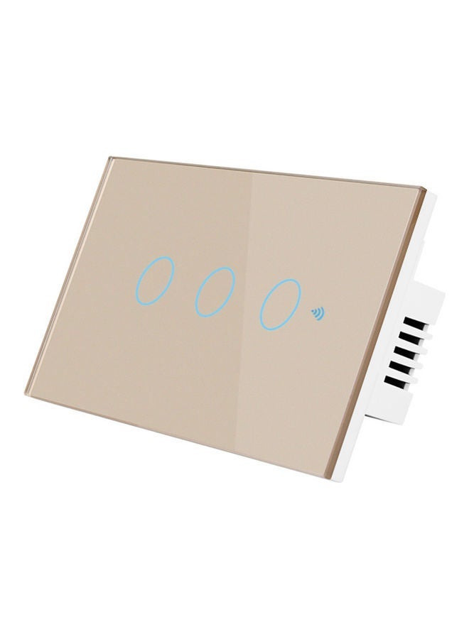 NIBEMINENT Smart Switch With 3 Gang Gold/White 