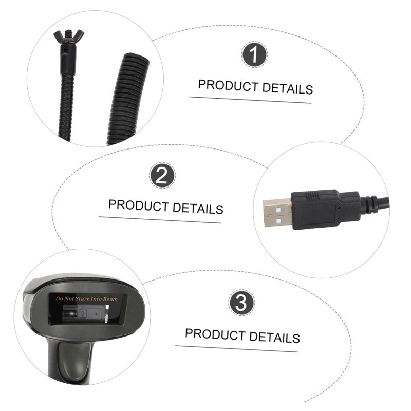 ماسح الرمز الشريطي السلكي USB حامل المسح التلقائي لإدارة جرد السوبر ماركت - Image 4