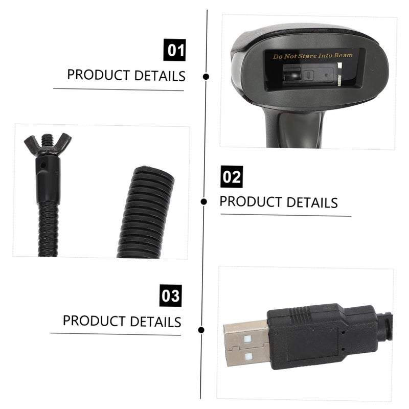 ماسح الرمز الشريطي السلكي USB حامل المسح التلقائي لإدارة جرد السوبر ماركت - Image 5