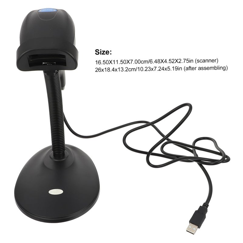 ماسح الرمز الشريطي السلكي USB حامل المسح التلقائي لإدارة جرد السوبر ماركت - Image 3