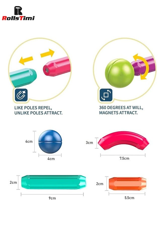 RollsTimi  42 Pieces Magnetic Building Blocks Sticks Magnetic Rod Set Building Blocks Magnet Toys for Kids, Educational STEM Toys, 3D Educational Toys Gifts - Image 5