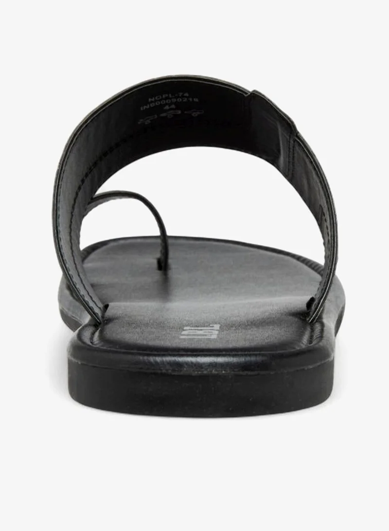 LBL by Shoexpress BLACK Panelled Arabic Sandals for Men | Best Price UAE
