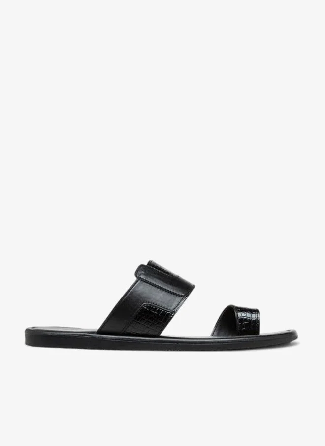 LBL by Shoexpress BLACK Panelled Arabic Sandals for Men | Best Price UAE