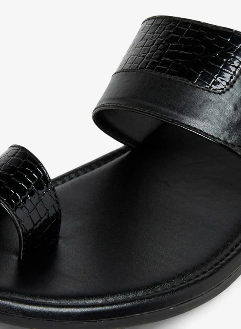 LBL by Shoexpress BLACK Panelled Arabic Sandals for Men | Best Price UAE
