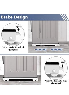 ELTRAZONE Movable Adjustable Washing Machine Base with Brake – Heavy-Duty Base for Washer, Dryer, Refrigerator, Supports Up to 300kg, White  - Image 4