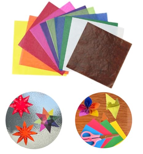 YABINA Kite Paper Assorted Colors 120 Sheets 6 SquareTransparent Paper for Vibrant Origami for Making Window Stars Waldorf Stars Inches 6 - Image 1
