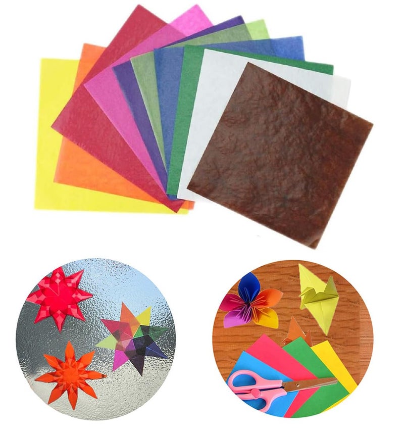 YABINA Kite Paper Assorted Colors 120 Sheets 6 SquareTransparent Paper for Vibrant Origami for Making Window Stars Waldorf Stars Inches 6 - Image 3