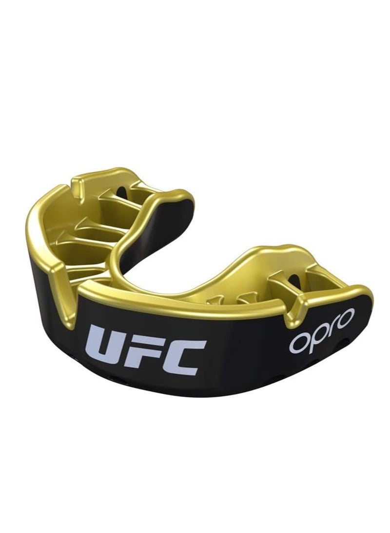 OPRO Self-Fit UFC full pack Junior Gold Mouthguard - Black Metal/Gold - Image 1
