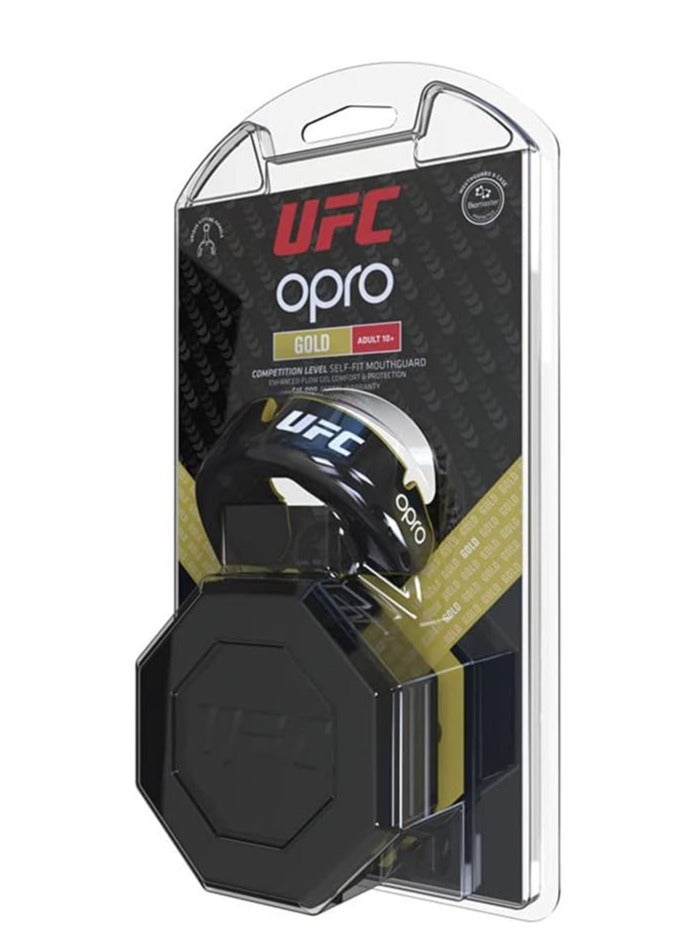 OPRO Self-Fit UFC full pack Junior Gold Mouthguard - Black Metal/Gold - Image 2