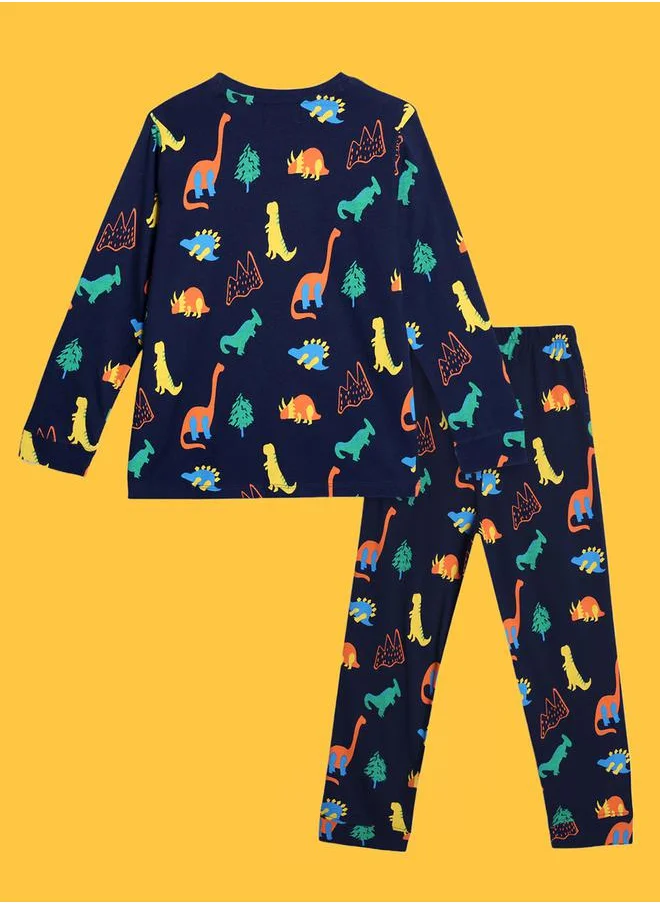 Anthrilo Dinosaur Fun Graphic T-Shirt & Pyjama Set by Styli