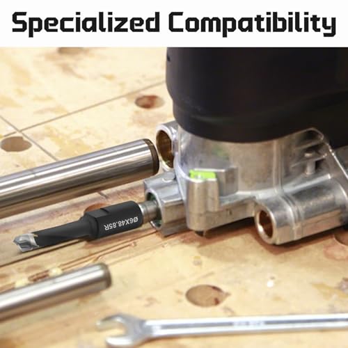ZSUCC Domino Cutter Solid Carbide Bits for DF500 Jointer Machines, 5 Pcs Domino Bits (4mm, 5mm, 6mm, 8mm, 10mm), Precision with Extended Spiral Flute, Black Tungsten Carbide - Image 3