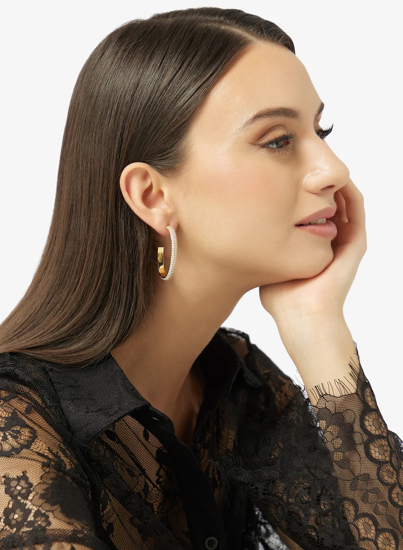 GUESS  Essenza Pave Hoop Earrings for Women | Best Price UAE