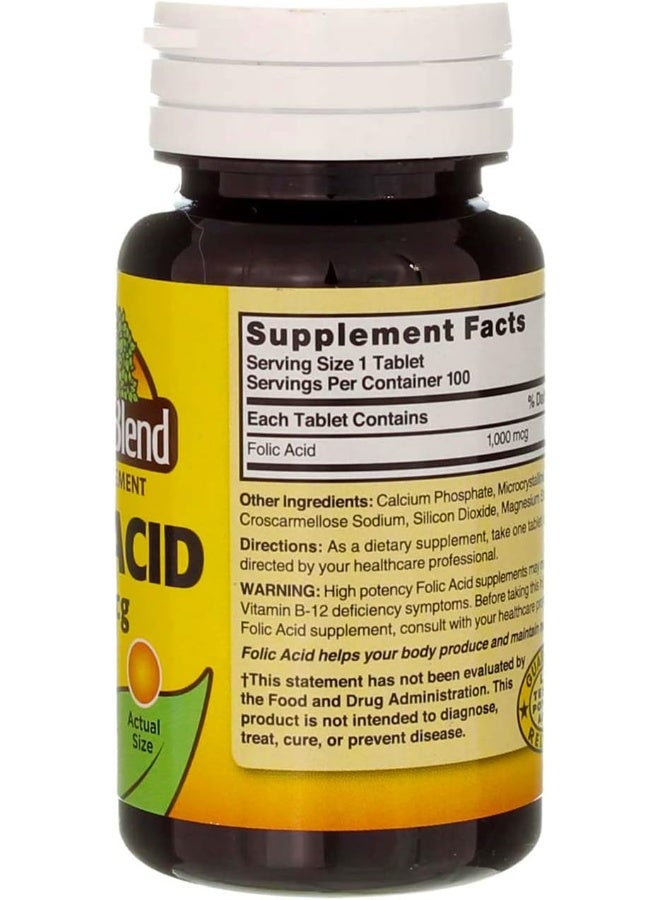 Nature's Blend Nature`s Blend Folic Acid 1000mcg Tablets 100 Count (2 Pack) - Image 5