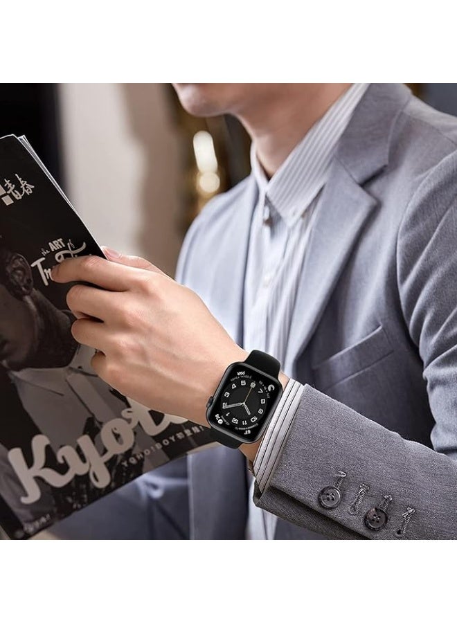 ملائكي  Sport Band متوافق مع أحزمة Apple Watch 38 مم 40 مم 41 مم 42 مم (S11 S10)، حزام سيليكون ناعم متوافق مع Apple Watch Series SE SE2 SE3 11 10 9 8 7 6 5 4 3 للرجال والنساء باللون الأسود - Image 3