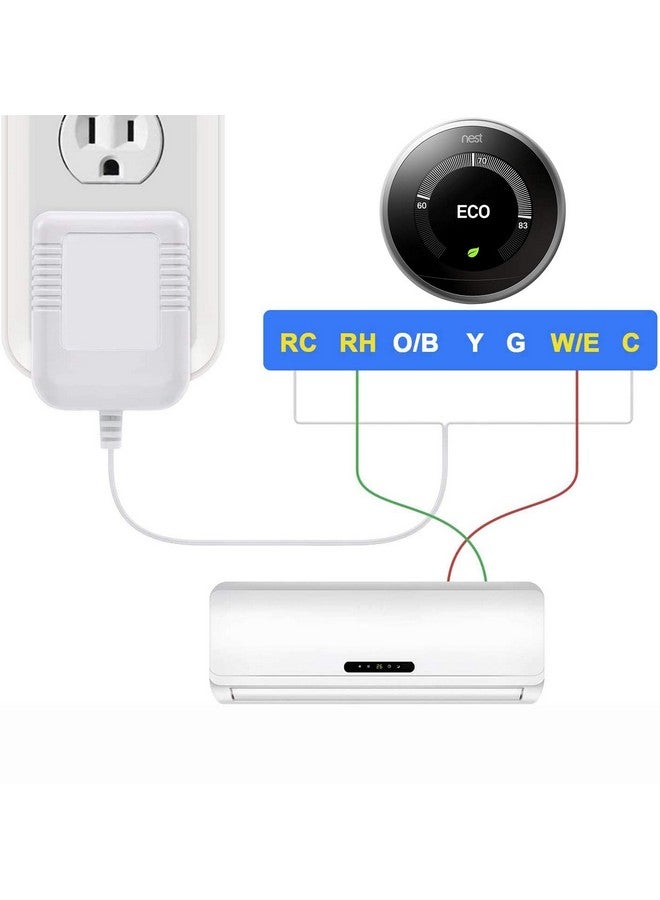 MEROM MEROM 24V 500mA 26ft C Wire Transformer Adapter for Thermostat and Doorbell, Compatible with Nest/Ecobee/Sensi/Honeywell Thermostat, Nest Hello Doorbell/Ring Doorbell Power Supply  - Image 3