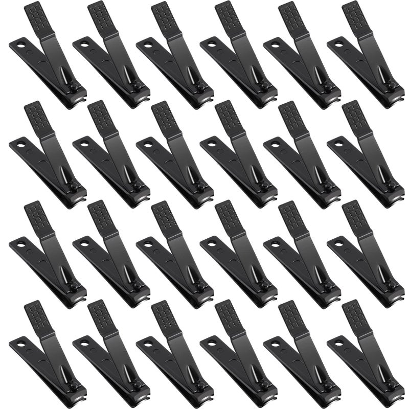 Nail Clippers Set24 Pack Stainless Steel Nail Clippers BulkBlack Nail CutterUltra Sharp Sturdy Fingernail Clippers and Toenail Clippers for Women Men24 PcsBlack