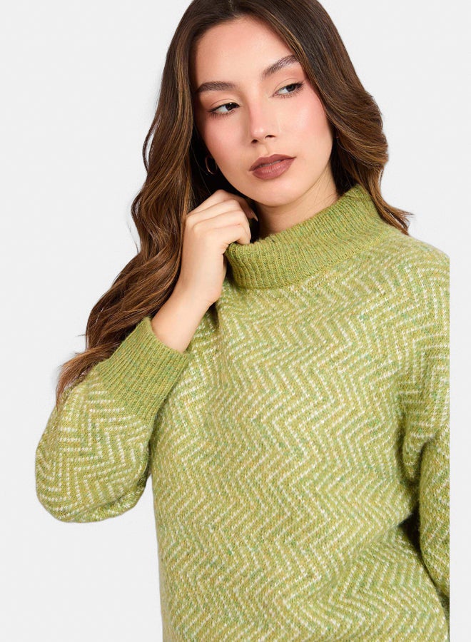 Women Regular Fit Pullover - Green