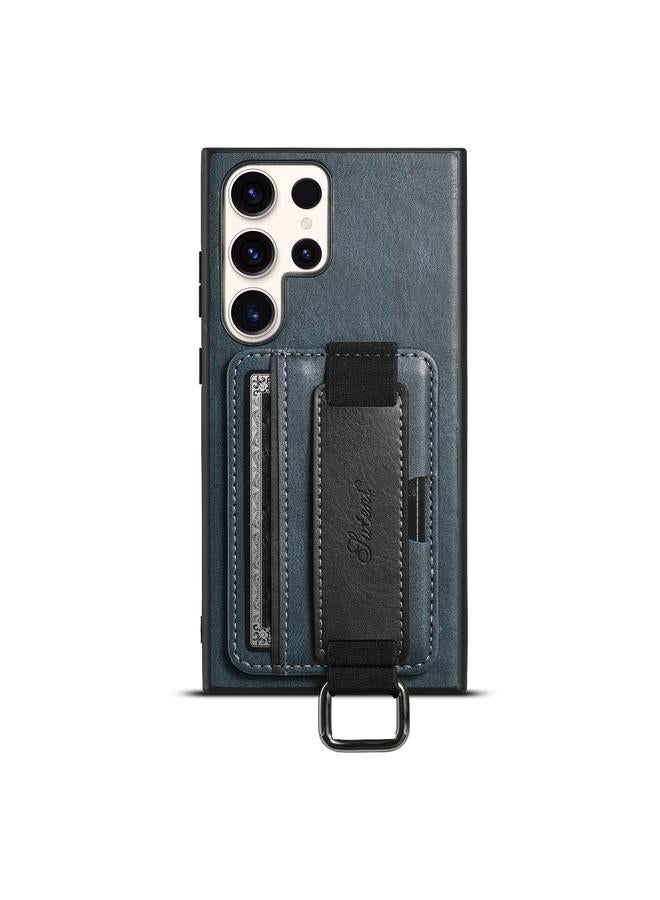 The Bros Case For Samsung Galaxy S24 Ultra 5G H13 Card Wallet Wrist Strap Holder PU Phone Case