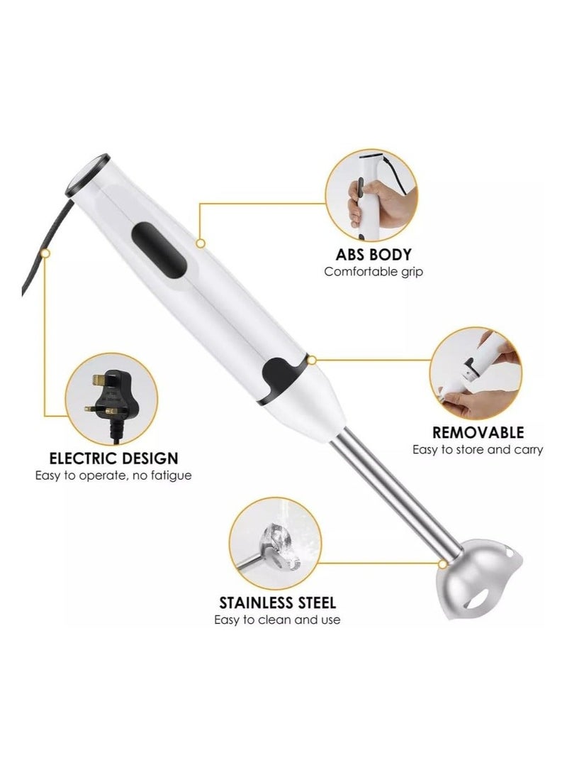 دينكس خلاط يدوي كهربائي بقوة 400 واط مع شفرات من الفولاذ المقاوم للصدأ، خلاط يدوي محمول بمقبض، يُستخدم في الخلط والهرس والخفق وخلط الحساء والعصائر والصلصات والمزيد، DX2023 - Image 4