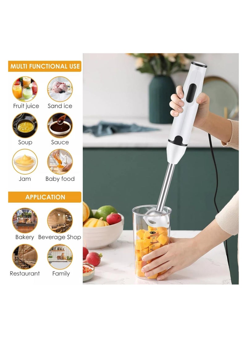 دينكس خلاط يدوي كهربائي بقوة 400 واط مع شفرات من الفولاذ المقاوم للصدأ، خلاط يدوي محمول بمقبض، يُستخدم في الخلط والهرس والخفق وخلط الحساء والعصائر والصلصات والمزيد، DX2023 - Image 1