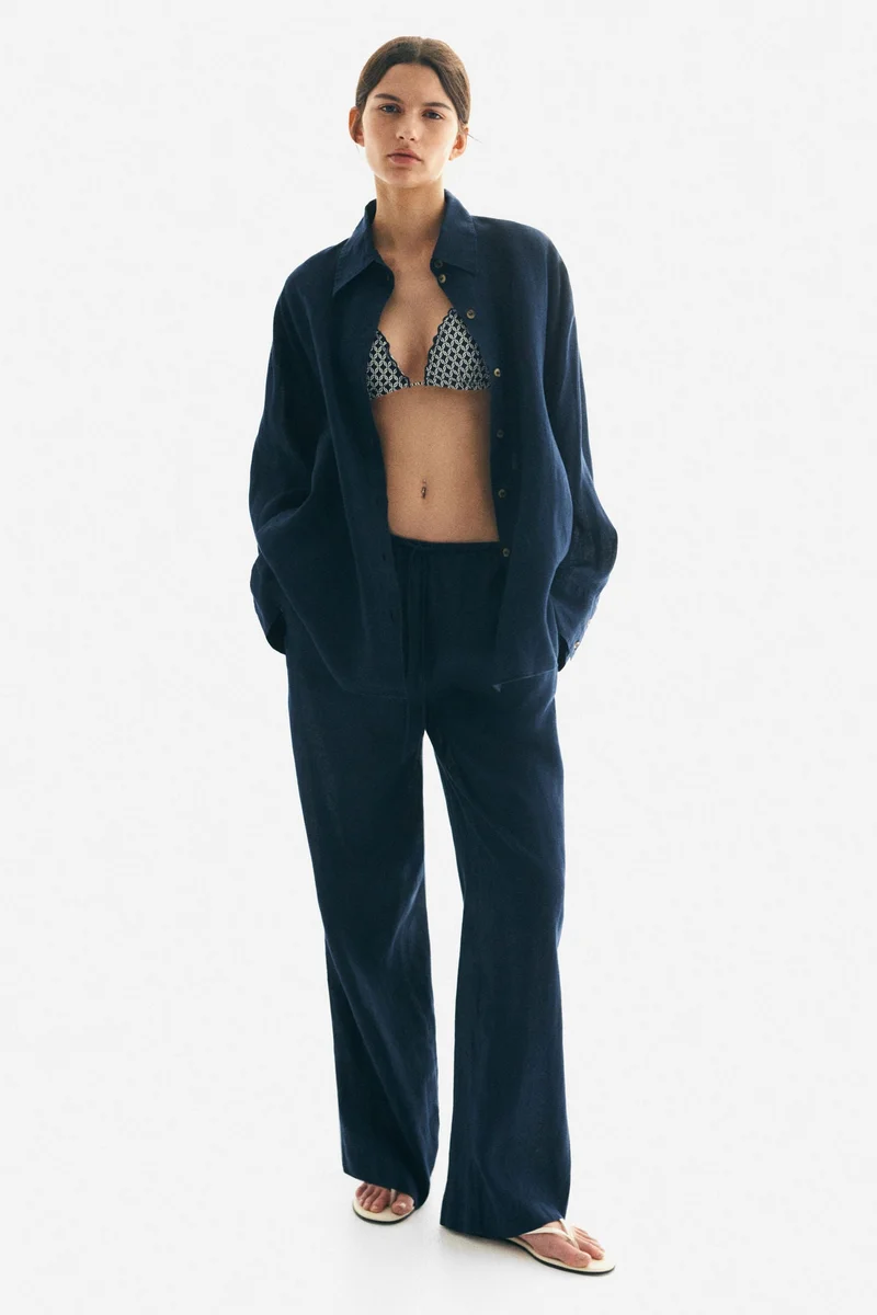 H&M Wide linen trousers