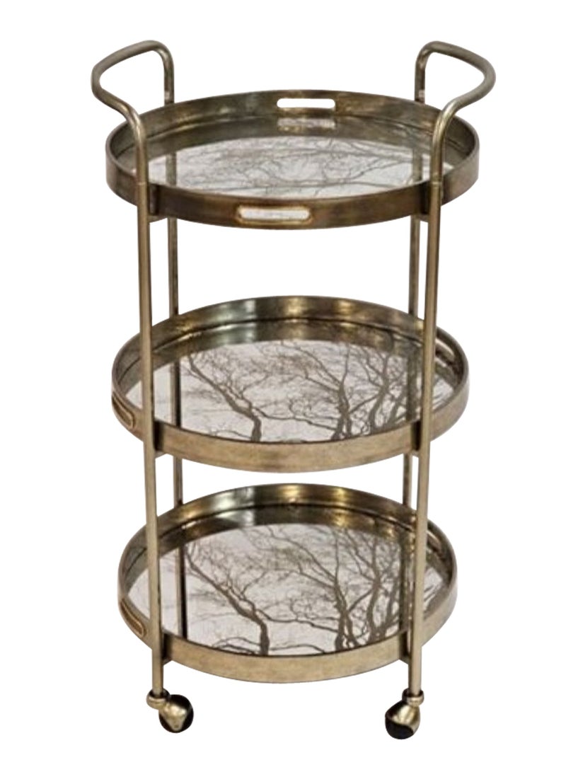 3-Tier Storage Trolley Service Cart for Bedroom Kitchen Dining Room - Image 2