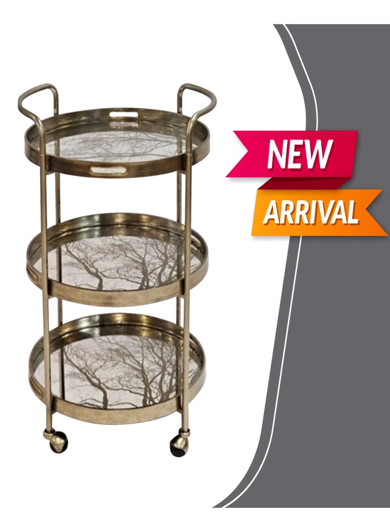 3-Tier Storage Trolley Service Cart for Bedroom Kitchen Dining Room - Image 4