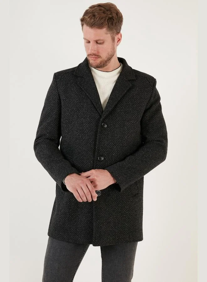 Buratti  Buratti Men's Slim Fit Cashmere Coat with Detachable Hood, Speckled Design, 5841013 for Men | Best Price UAE