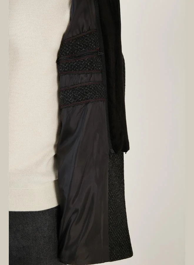 Buratti  Buratti Men's Slim Fit Cashmere Coat with Detachable Hood, Speckled Design, 5841013 for Men | Best Price UAE