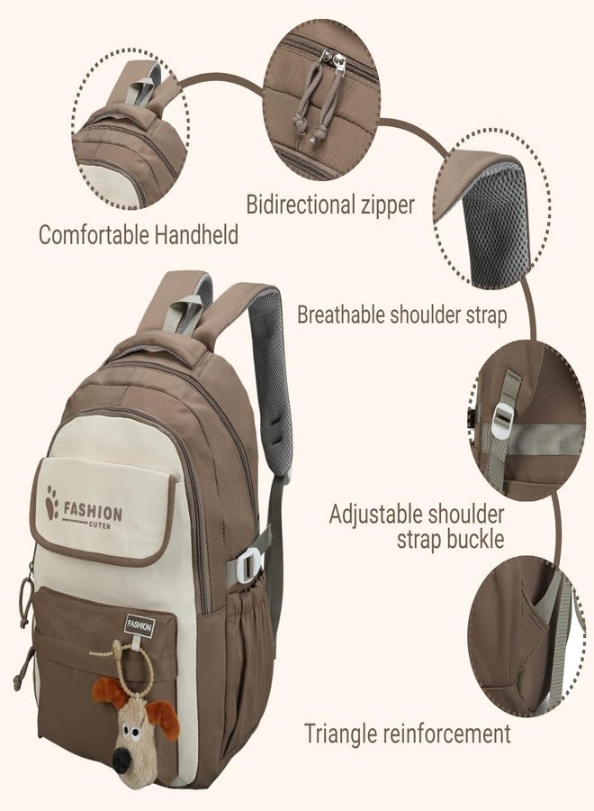 PRANIJ Large 18 Inch Laptop Backpack for Students | School & College Bag with Adjustable Straps | Water-Resistant Daypack for Teens, Tuition Classes, Picnic, Outdoor Camping (Vintage Brown) - Image 3