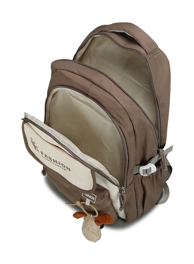 PRANIJ Large 18 Inch Laptop Backpack for Students | School & College Bag with Adjustable Straps | Water-Resistant Daypack for Teens, Tuition Classes, Picnic, Outdoor Camping (Vintage Brown) - Image 5