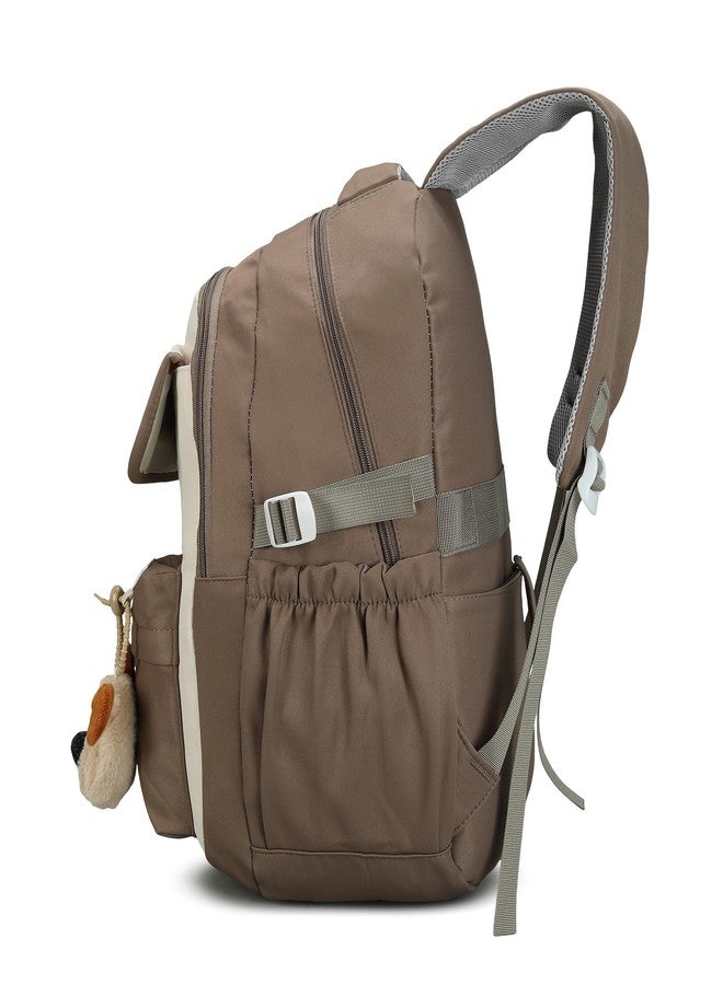 PRANIJ Large 18 Inch Laptop Backpack for Students | School & College Bag with Adjustable Straps | Water-Resistant Daypack for Teens, Tuition Classes, Picnic, Outdoor Camping (Vintage Brown) - Image 2