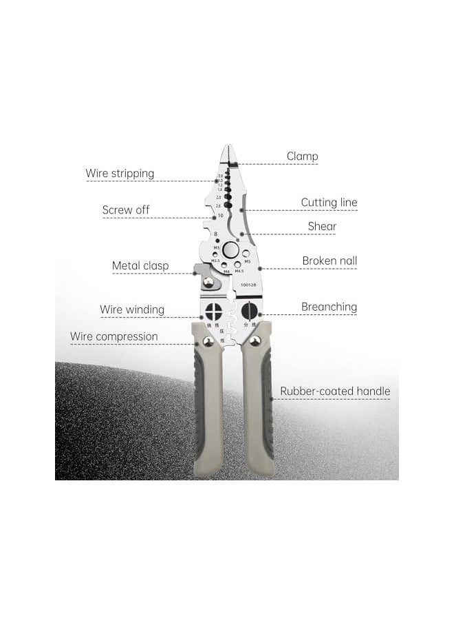 PROMASS promass Wire Stripper Tool, Multifunctional Wire Stripper Crimper Cable Cutter Pliers, 23 in 1 Wire Strippers and Crimping Tool, Adjustable Automatic Wire Stripper Tool for Electrical Cable Cutting  - Image 2