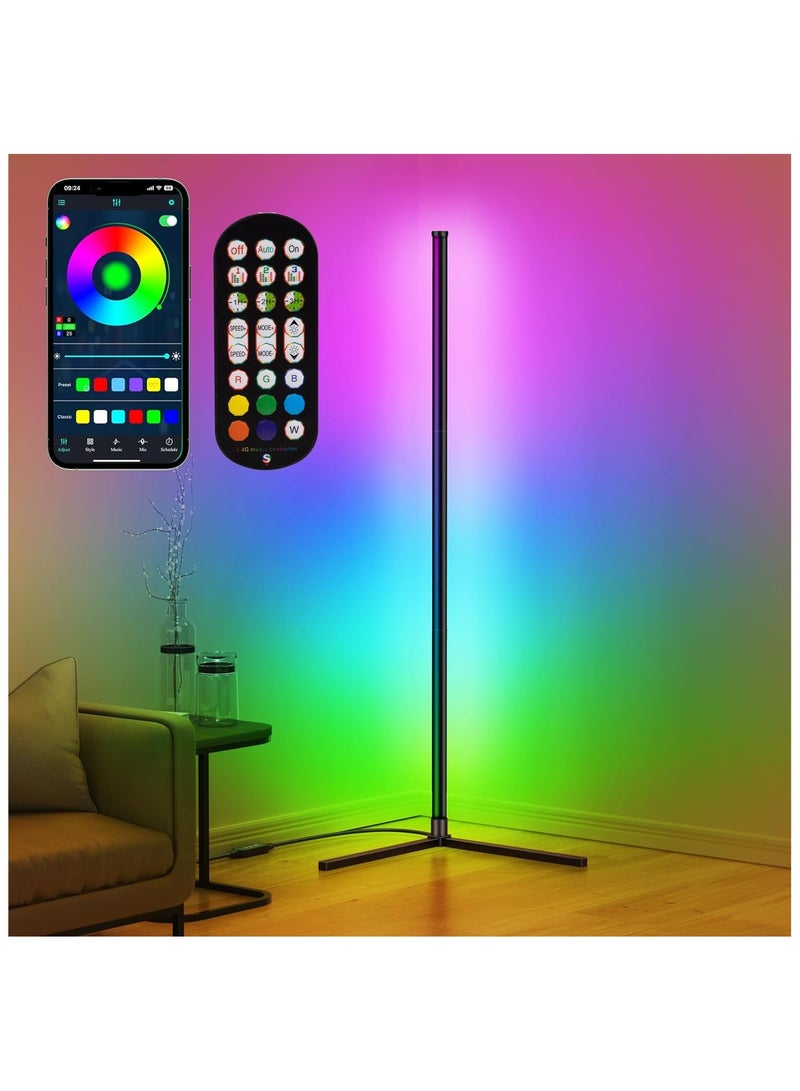 NNEWVANTE مصباح زاوية LED، مصباح زاوية RGB مع تطبيق وجهاز تحكم عن بعد، 16 مليون لون و68+ مشهد لتغيير الألوان مع مزامنة الموسيقى لغرفة المعيشة، غرفة النوم، غرفة الألعاب - Image 1