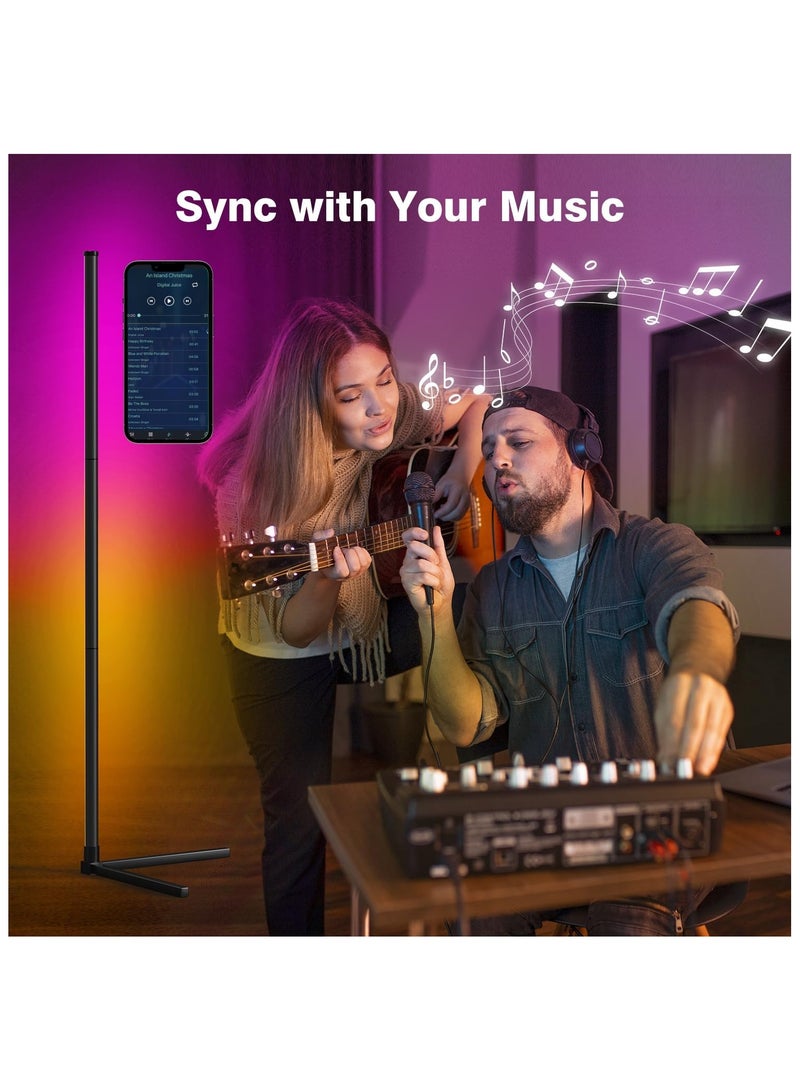 NNEWVANTE مصباح زاوية LED، مصباح زاوية RGB مع تطبيق وجهاز تحكم عن بعد، 16 مليون لون و68+ مشهد لتغيير الألوان مع مزامنة الموسيقى لغرفة المعيشة، غرفة النوم، غرفة الألعاب - Image 5