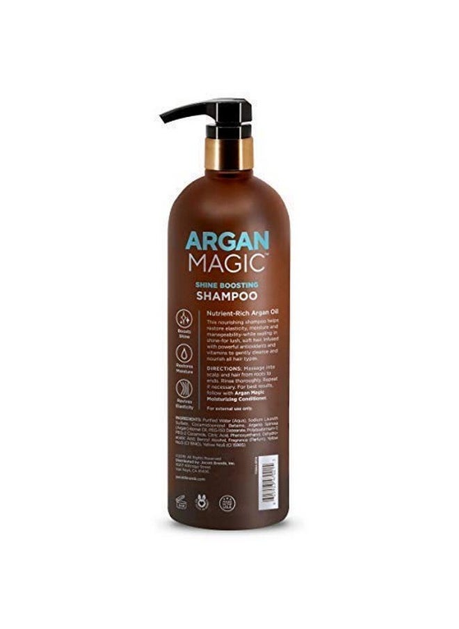 ARGAN MAGIC Shine Boosting Shampoo - Gently Cleanses And Restores Hair To Calm Frizz And Boost Shine | Made In Usa, Paraben Free, Cruelty Free (32 Ounce / 2 Pack)  - Image 2