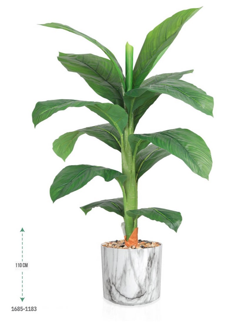 co arma Artificial tree similar to soft banana leaves with a natural feel  110 cm high  - Image 1