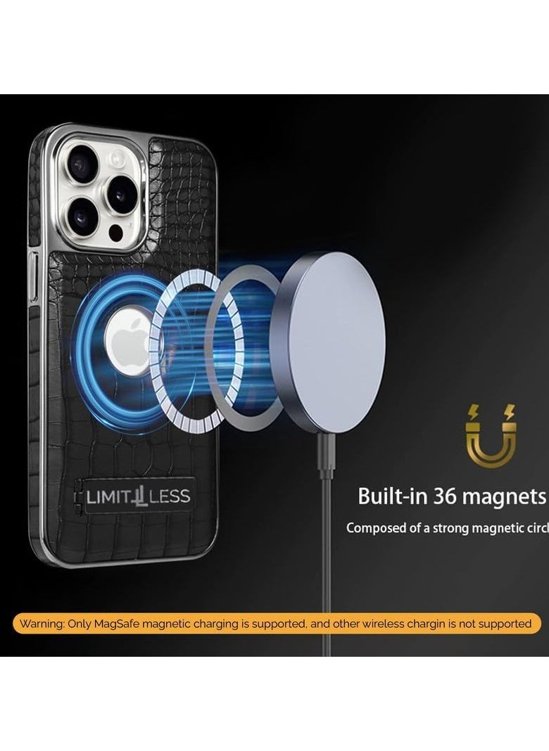 LIMITLESS Leather Case for iPhone 15 Plus, Back Protector Slim Fit, Soft Grip Luxury Leather Cover, Logo Cutouts, Anti-Scratch Full Phone Back Case with Shockproof and Fall Protection, Dark Brown  - Image 5