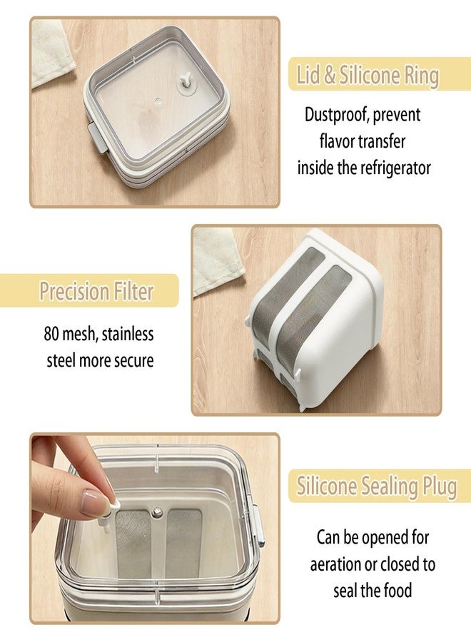 Pesilo Greek Yogurt Strainer with Lid, 1100ml Large Capacity Yogurt Maker Filter with Fine Mesh Bag, Whey Separator Kitchen Tool for Thick Yogurt Soybean Milk Kefir Cheese Soup Fruit Juice Coffee - Image 3