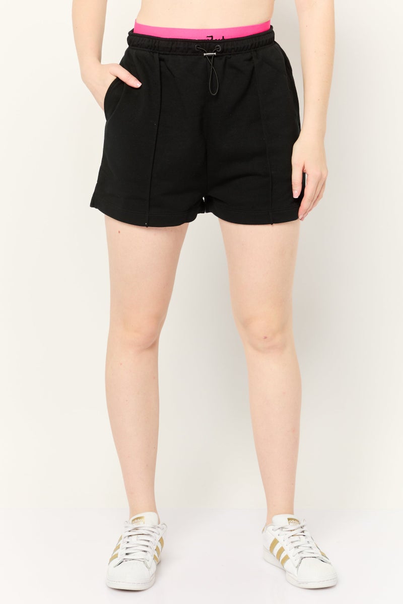 ESPRIT شورتات أساسية بسحاب للنساء بشعار العلامة التجارية، أسود - Image 1