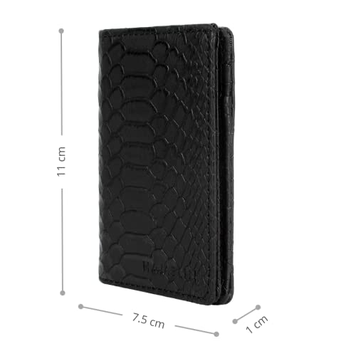 HAMELIN Unisex Ultra Slim Card Wallet | Vegan Leather Business Credit & Debit Cards Holder | Stylish and Classy Purse | Durable Long Lasting Card Cases & Money Organizer | 11 x 7.5 x 1 cm | Black Croc - Image 4