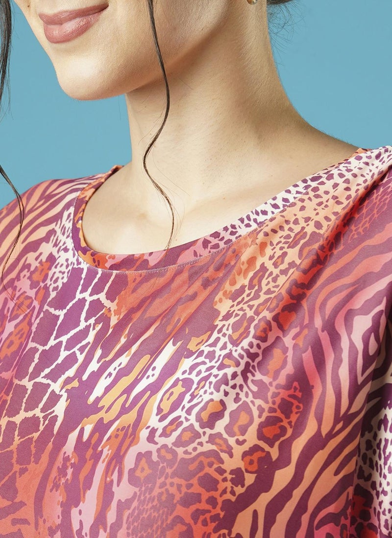 Globus Women's Dress Multi Party with Round Neck and Printed Design - Image 5