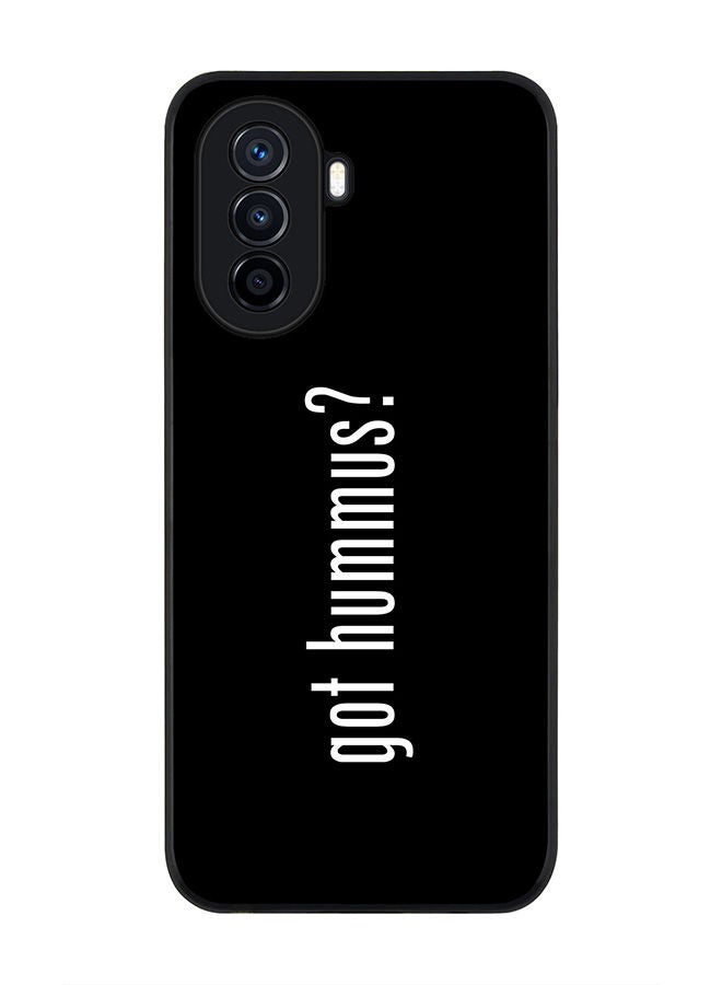 Stylizedd Rugged Black edge case for Huawei Nova Y70  Slim fit Soft Case Flexible Rubber Edges Anti Drop TPU Gel Thin Cover - Got Hummus? - Image 1