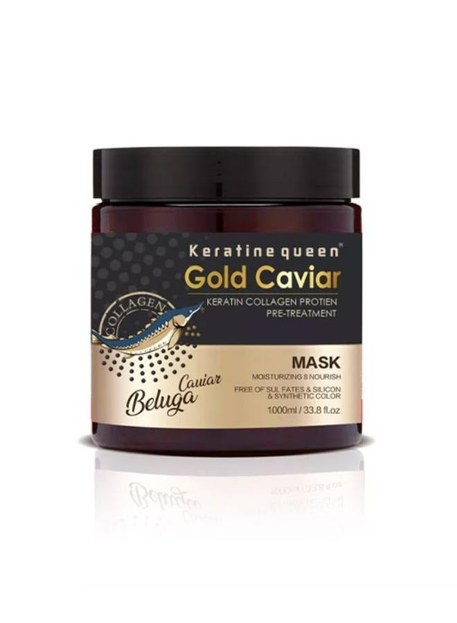 Keratine queen Gold Caviar Keratin Collagen Protin Pre-Treatment Hair Mask 800 ML