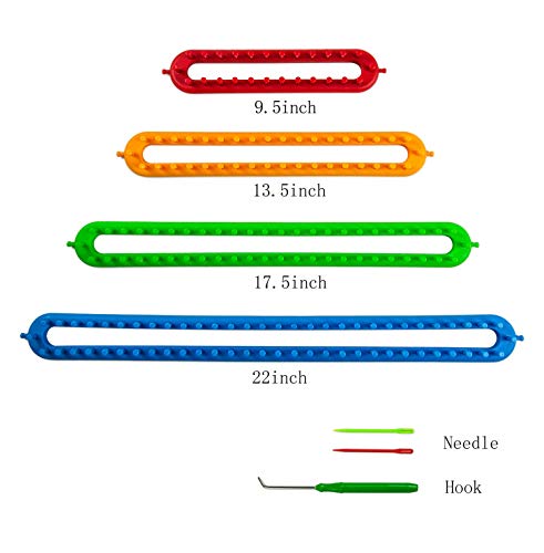 Frola Knitting Loom Craft Kit - 6 Round Knitting and 4 Long Knitting Include Hook Needle, Pompom Maker for Crochet, Hat, Scarf - Image 4